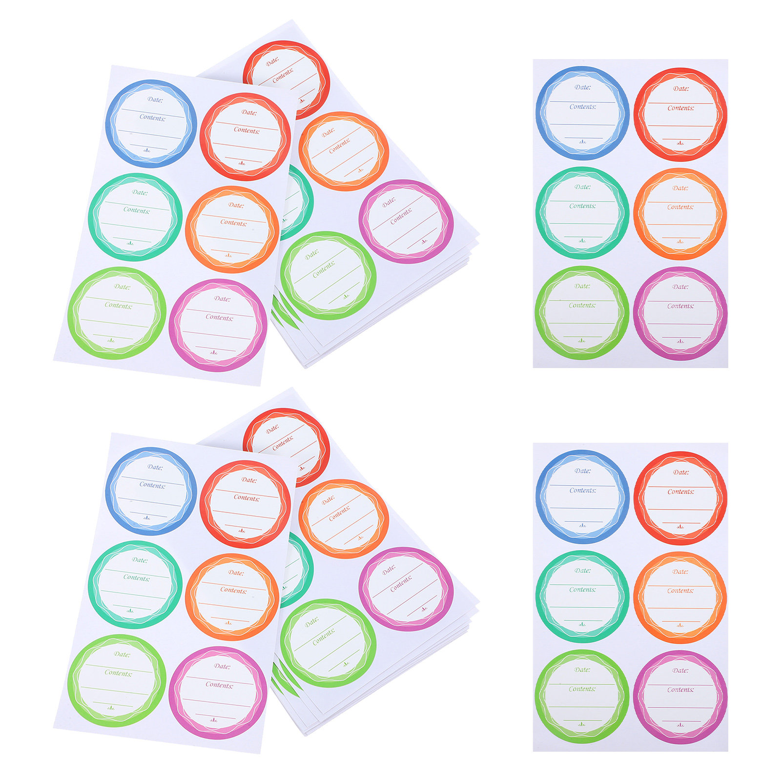 Food Storage Glass - 180Pcs Self-Adhesive Waterproof Date Labels Multicolor