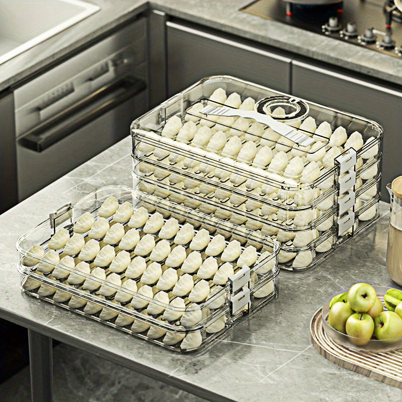 Food Storage Aluminum - Dumpling Storage Box, Large-capacity Multi-layer Freezer
