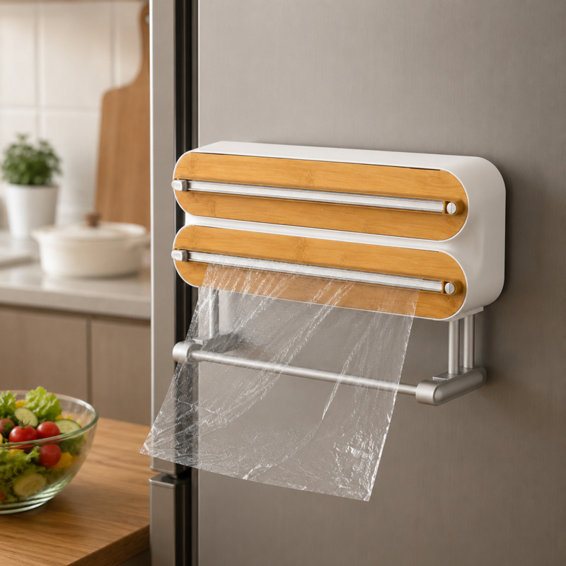 Food Storage Aluminum - Magnetic Food Wrap Cutter Dispenser Cling