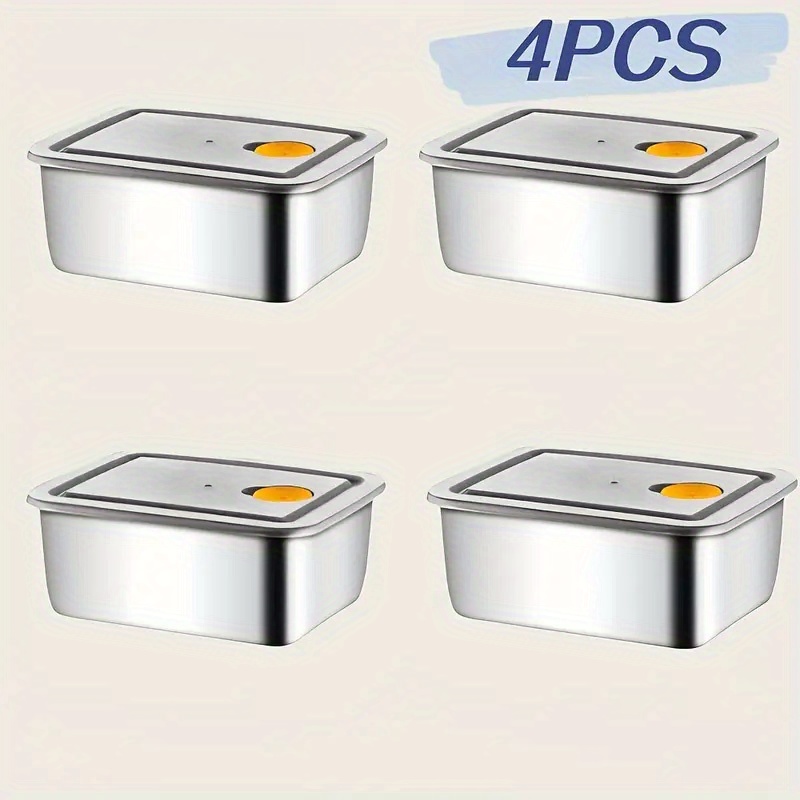 Food Storage Freezer - 4pc Stainless Steel Food Storage Containers