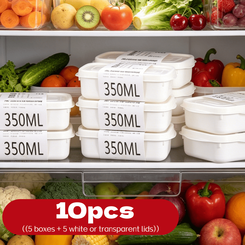 Food Storage Freezer - 10Pcs Reusable Stackable Food Storage Box