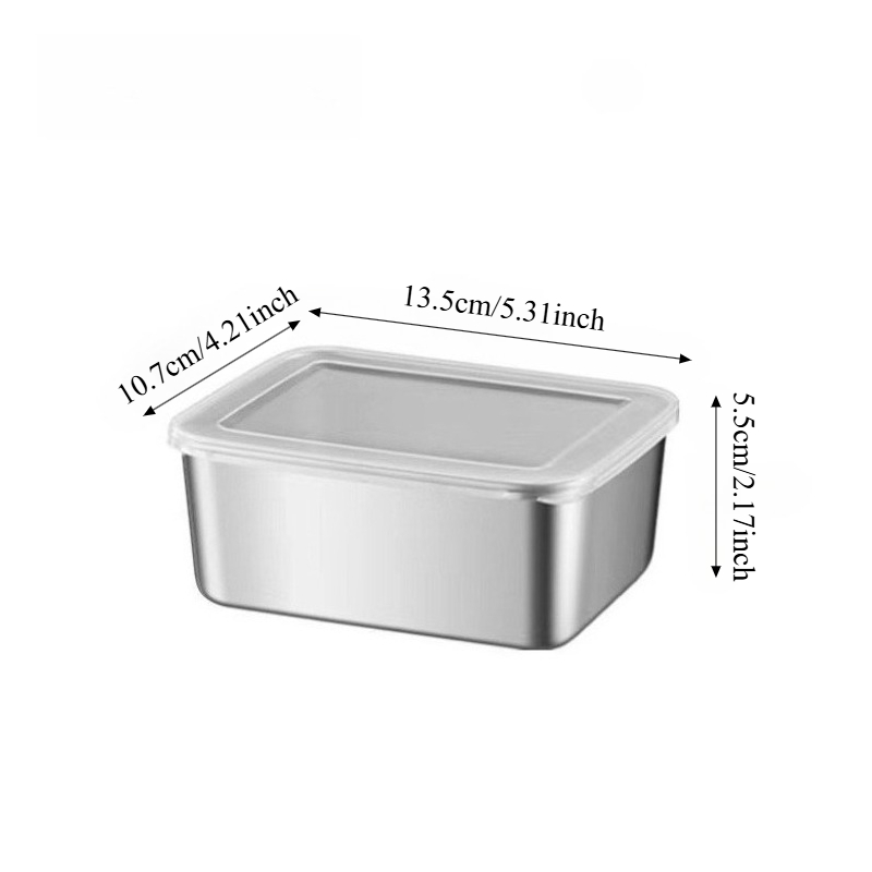 3/6Pcs Stainless Steel Rectang - Food Storage Containers With Lids review and price