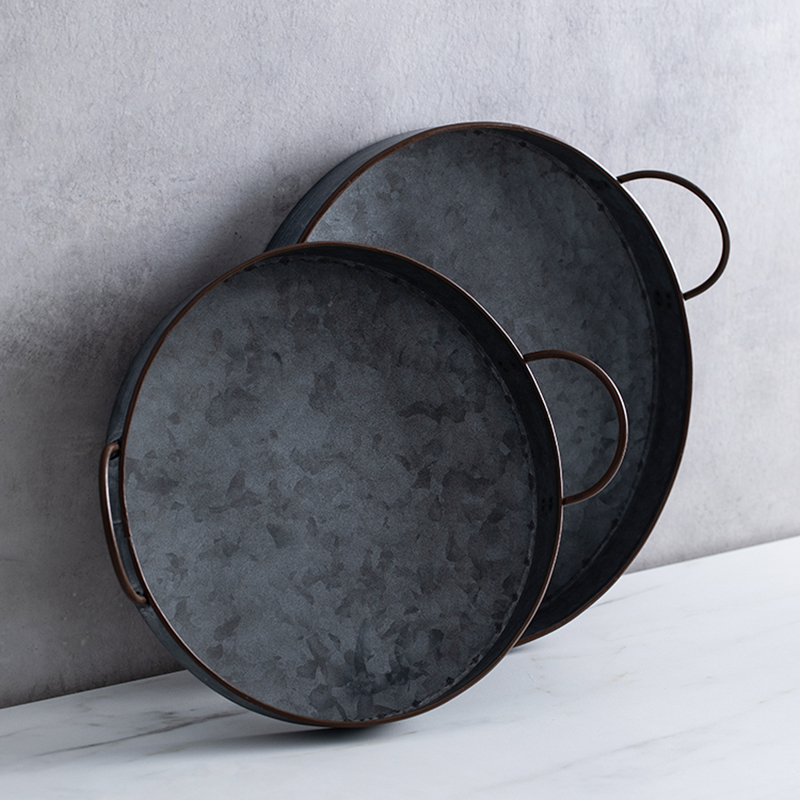 European Retro Round Iron Plat - Food Storage Restaurant review and price