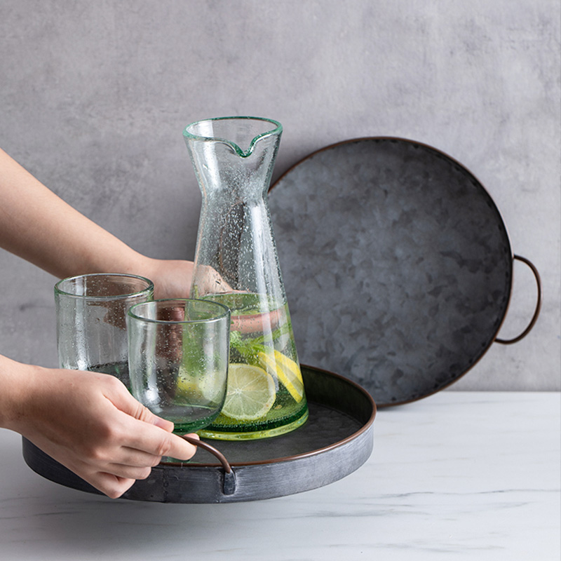 European Retro Round Iron Plat - Food Storage Restaurant review and price