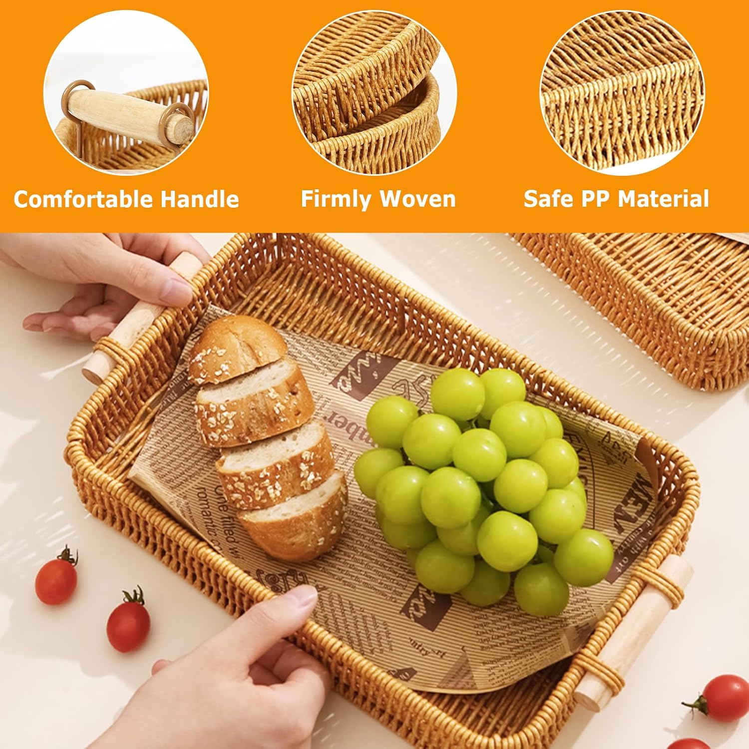 Wicker Tray Rectangular Rattan - Food Storage Restaurant review and price