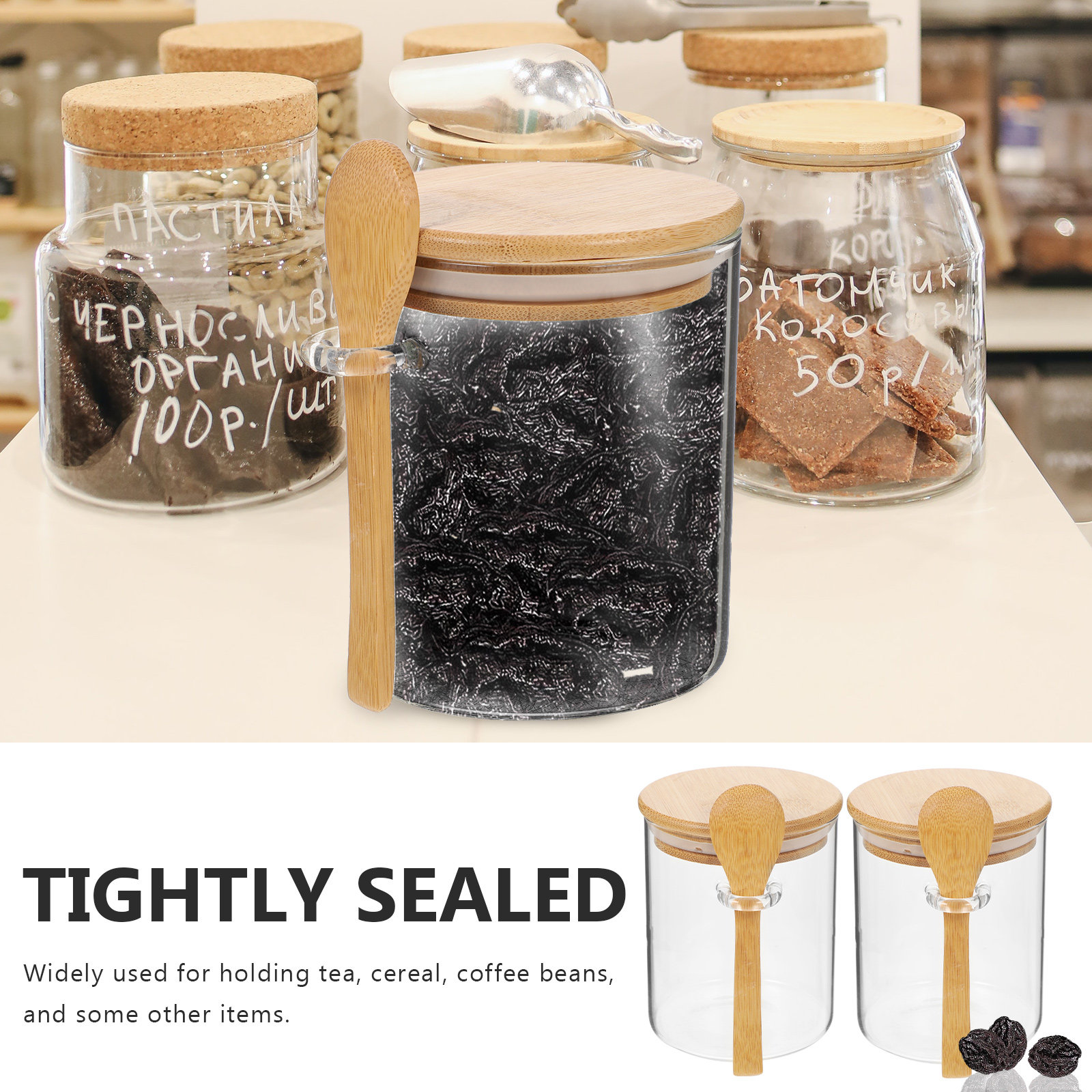 2 Pcs Flour Sugar Storage Cont - Food Storage Glass review and price