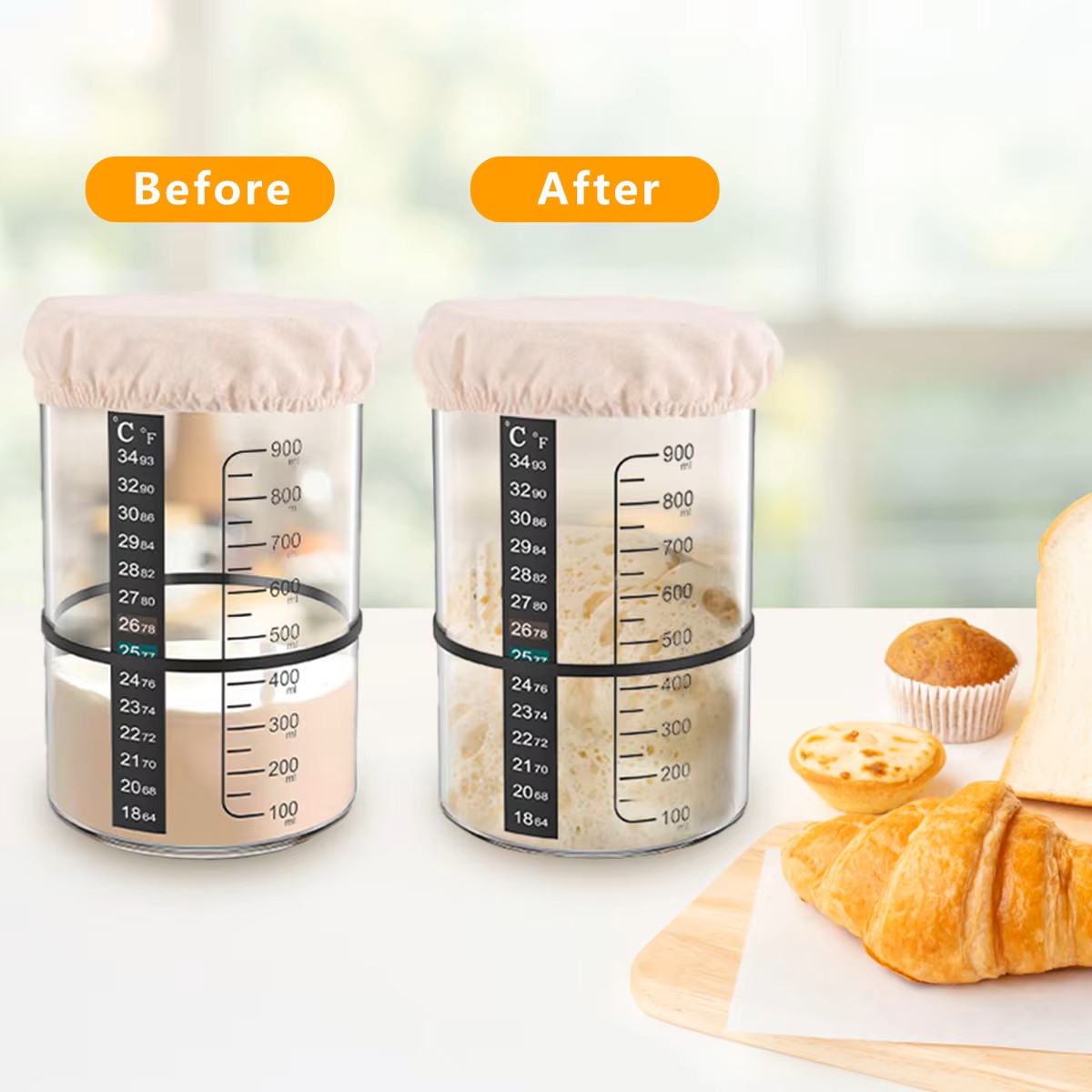 1500/900ml Sourdough Starter J - Food Storage Glass review and price