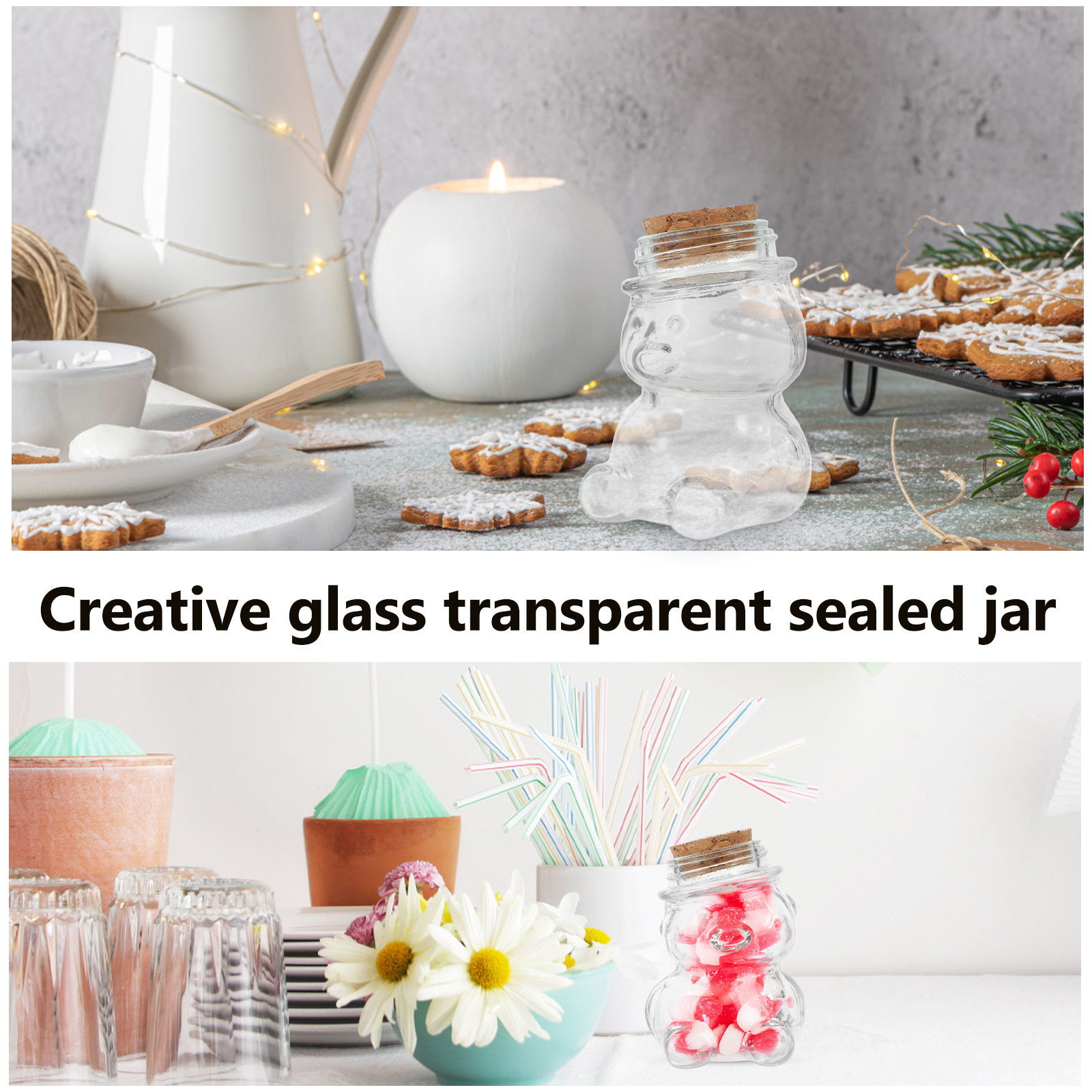 4Pcs Glass Candy Jar Set Trans - Food Storage Glass review and price