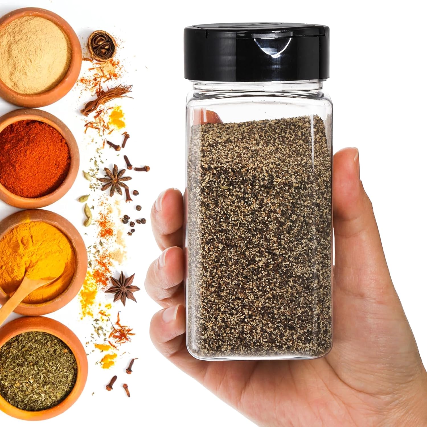 Square Large Plastic Spice Jar - Food Storage Containers With Lids review and price
